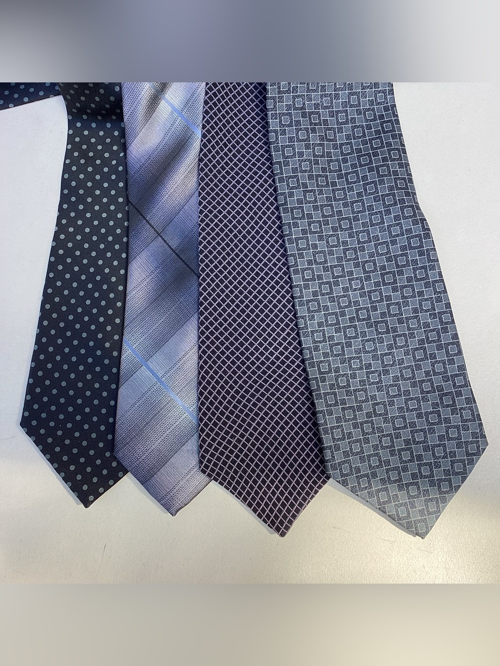 Men's Gray toned Patterned Silk Tie Collection, varied patterns, some with black